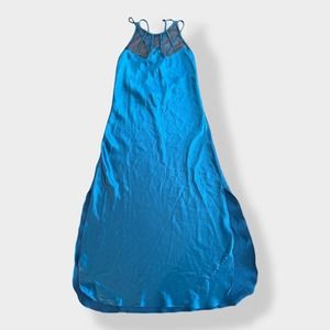 Victorias Secret‎ Vintage Gold label Long Blue Slip Dress Size M